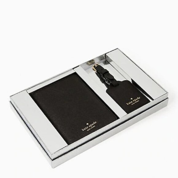 Kate Spade Passport Holder & Luggage Tag Black Glitter - Picture 8 of 8